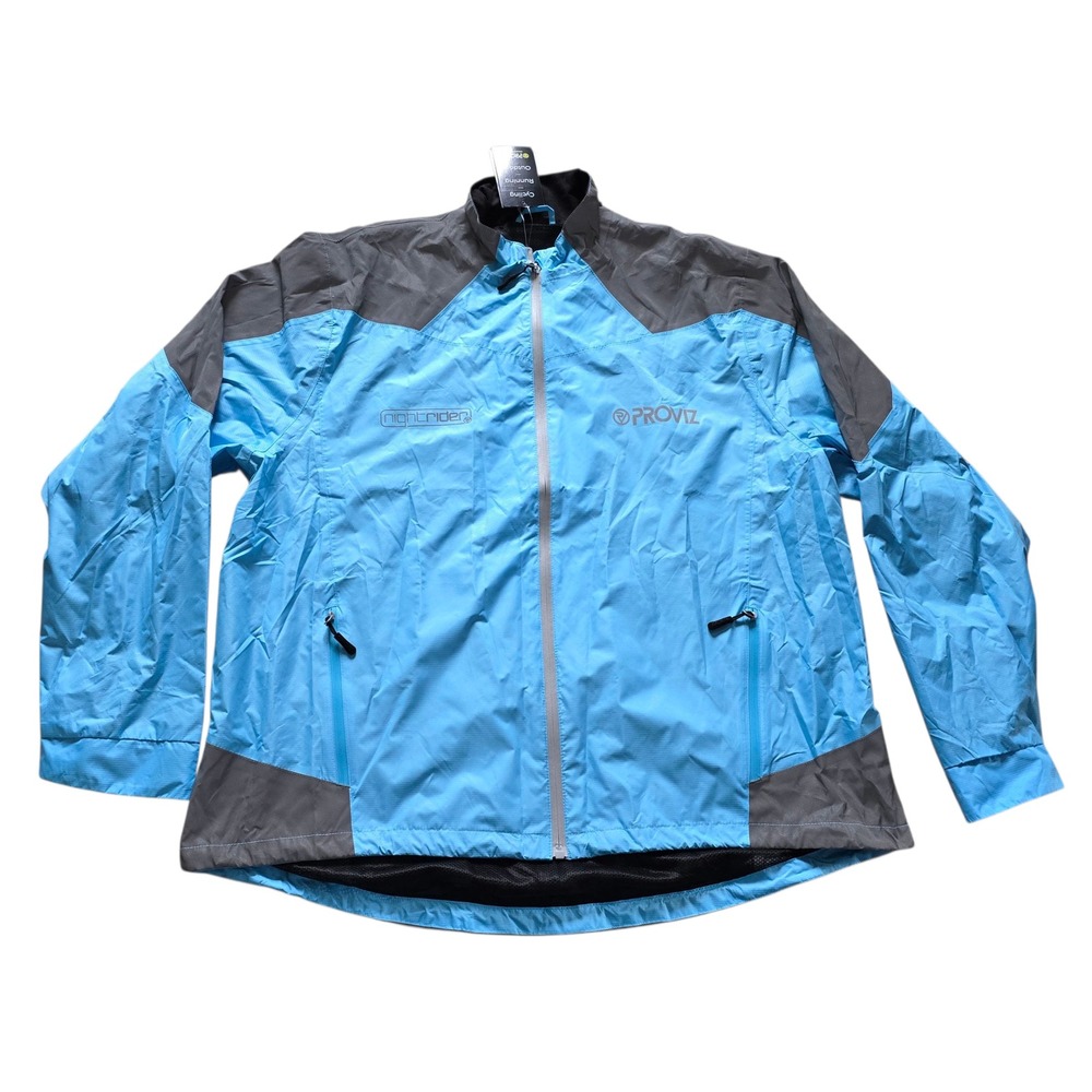 Proviz Cycling Jacket Rain Coat Reflective Windproof Outerwear Blue Gray US18‎
